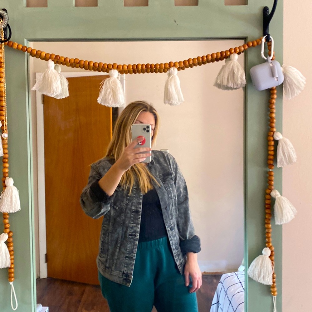 Acid washed denim jacket